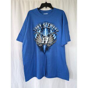 Tony Stewart T Shirt Nascar #14 Men's Size XXL Blue Graphic Dodge Home Depot EUC
